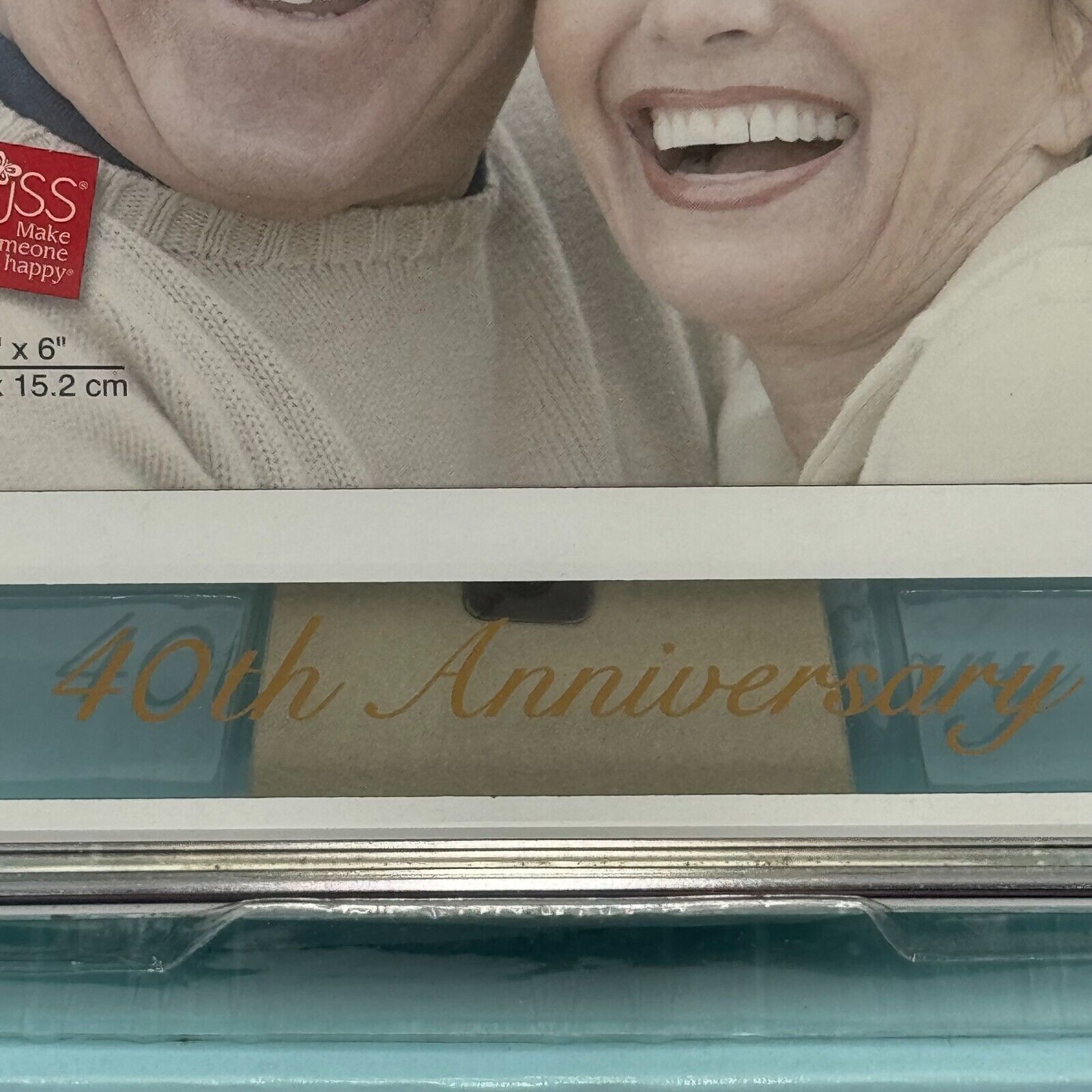 Silver Metal Glass 4x6 Picture Frame 40th Wedding Anniversary Photo Reflections