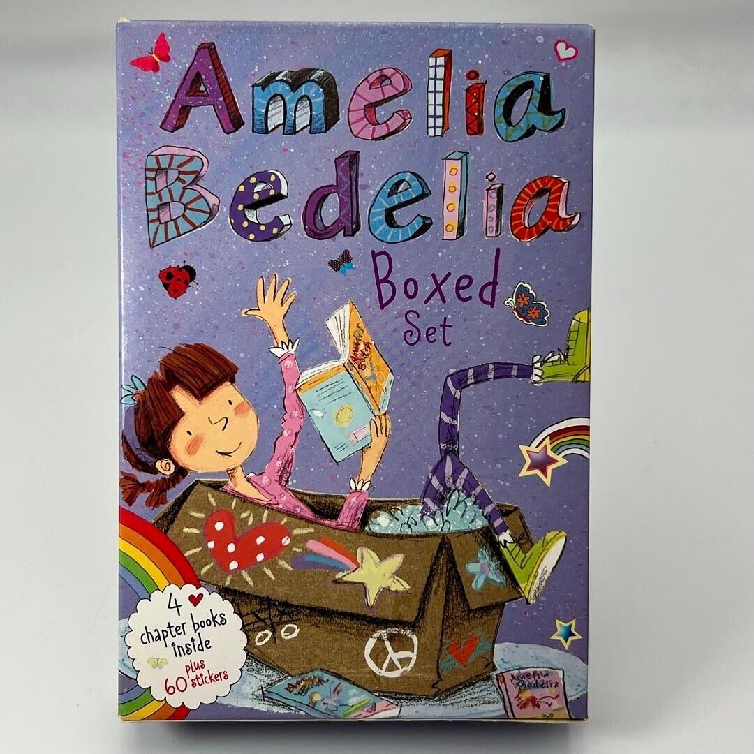 Amelia Bedelia by Herman Parish 1-4 Chapter Fiction Box Set - With 60 Stickers