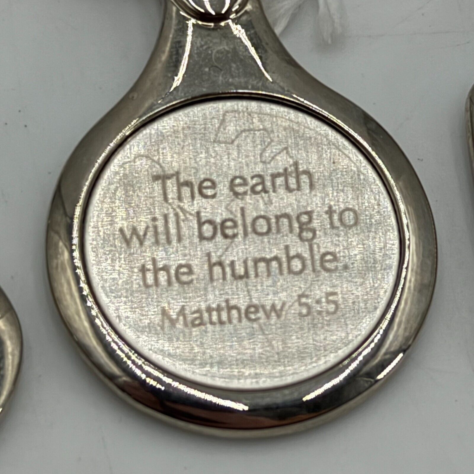 Lot of 15 Stainless Steel Keychains Engraved W/ Inspirational Bible Verse Quotes