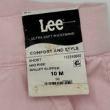 Lee Regular Fit Mid Rise Shorts Pink Ultra Comfort Style Junior Size 10 M NWT