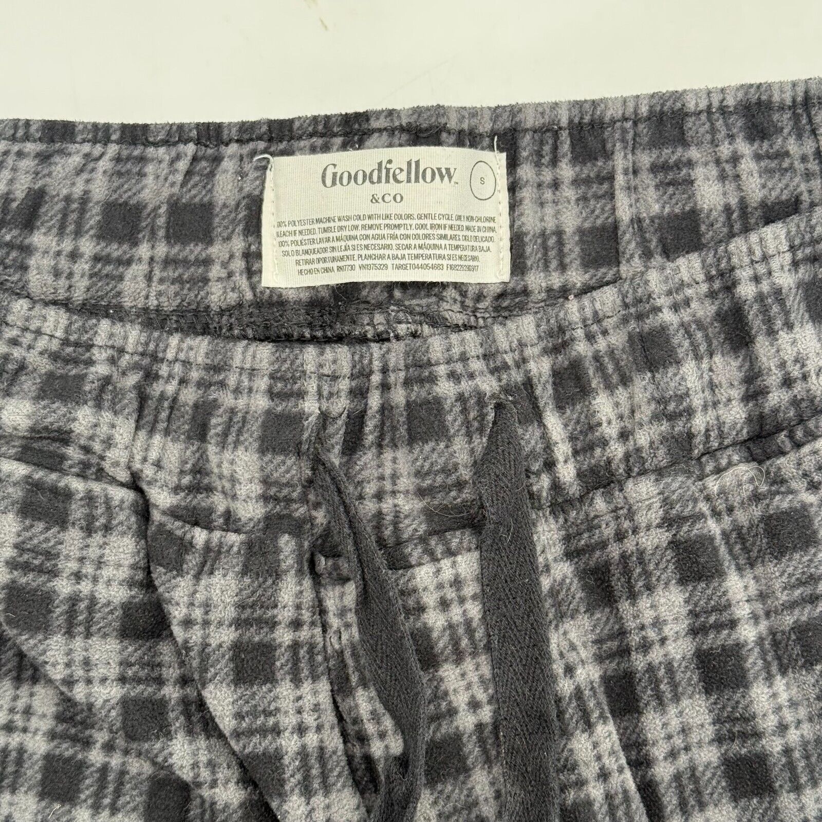 2 Pairs Sweatpants Blue Checkered & Black Grey Plaid Loungewear Adult Size S,M