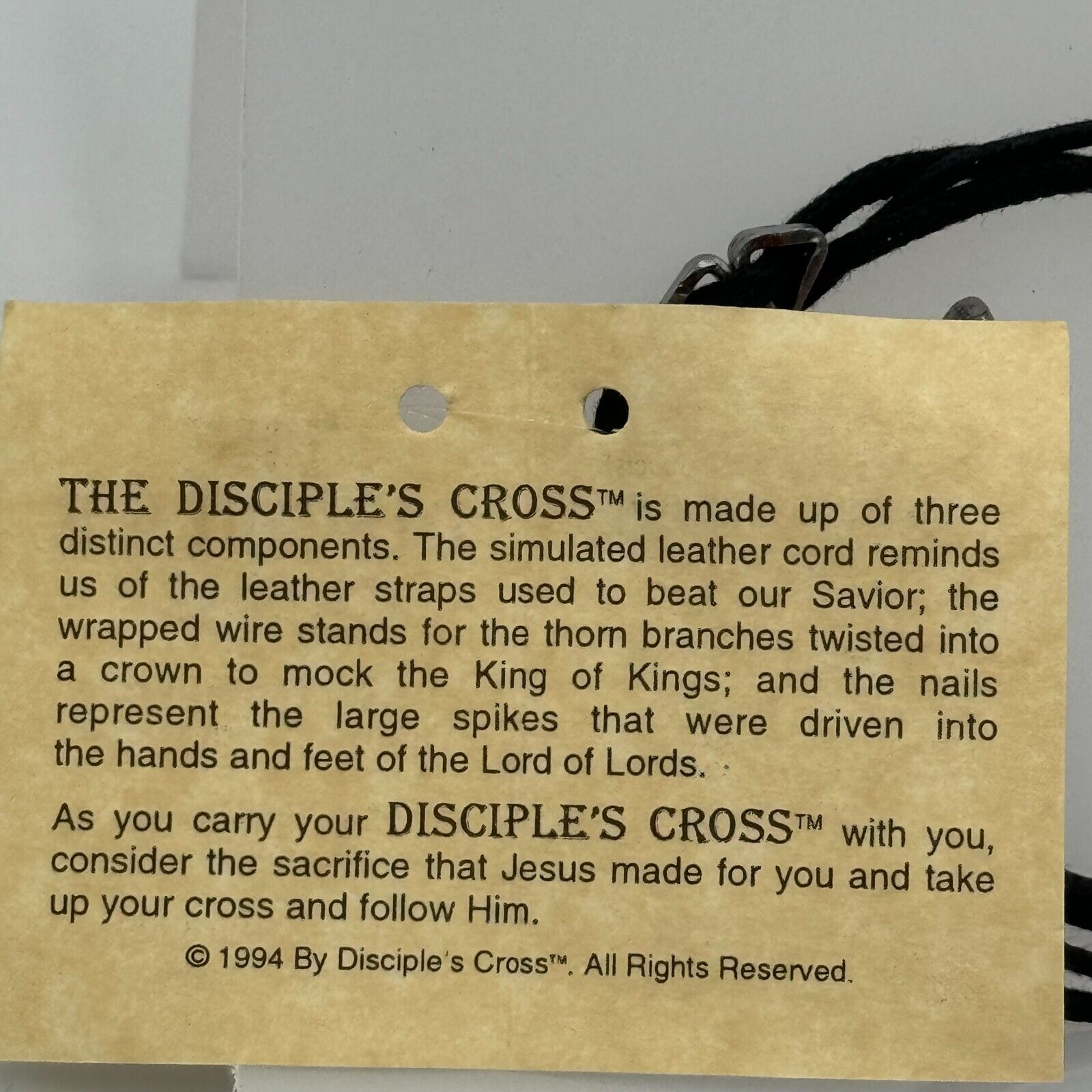 The Disciple’s Cross Handcrafted USA Christians Pink Metal Coil Necklace NWT