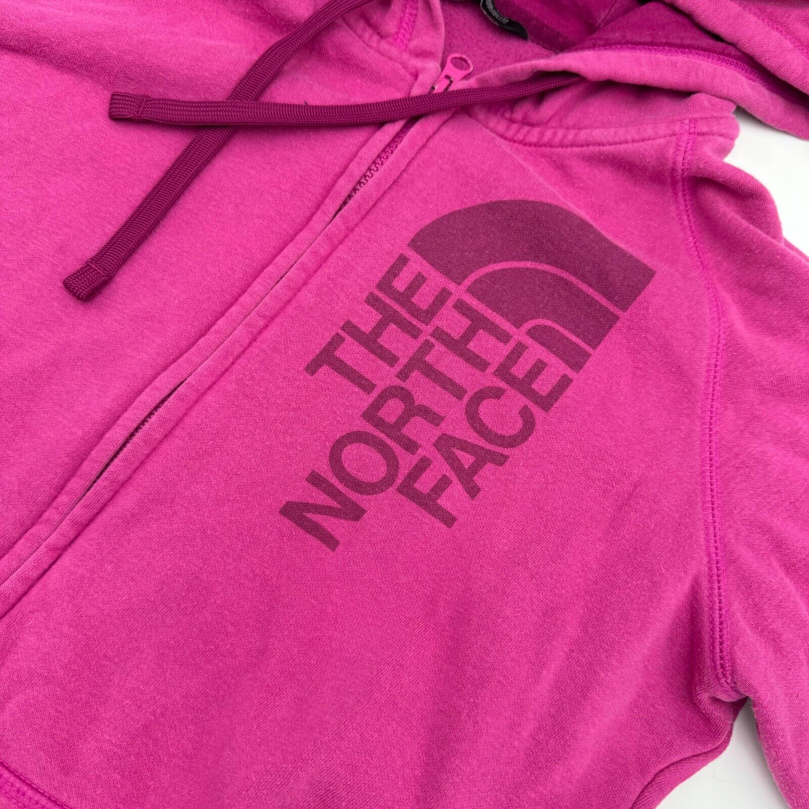 The North Face Women's Pink Hoodie Full Zip Light Hooded Jacket Pockets Size L