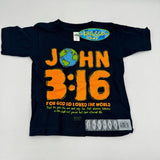 3T Toddler Kerusso John 3,16 Navy Orange Kids Christian T-Shirts Kids NWT