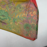 Lot of 2 Pashmina Scarves Large 42x90in Small Square 38in Colorful Floral Purple