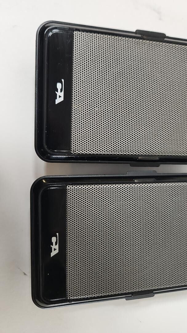 Pair of Magnetic Portable Speaker System With USB & Audio Jacks - Untested