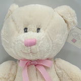 Russ Baby Lullaby Collection 11in Soft Plush Teddy Bear White Pink Bow NWT