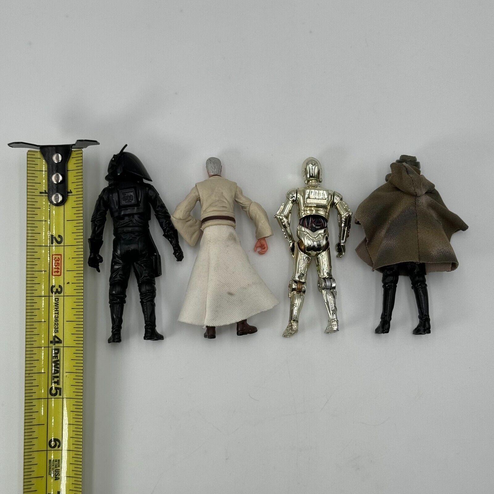 Vintage Hasboro Star Wars Moving Part Action Figures C3PO Obi Wan Luke Set of 4