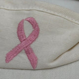 Pair of White Breast Cancer Awareness Visor Hats Pink Ribbon Adjustable NWT