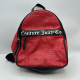 Juicy Couture Red Backpack Ours Zips Say It All Back Pack Travel Bag Purse Carry