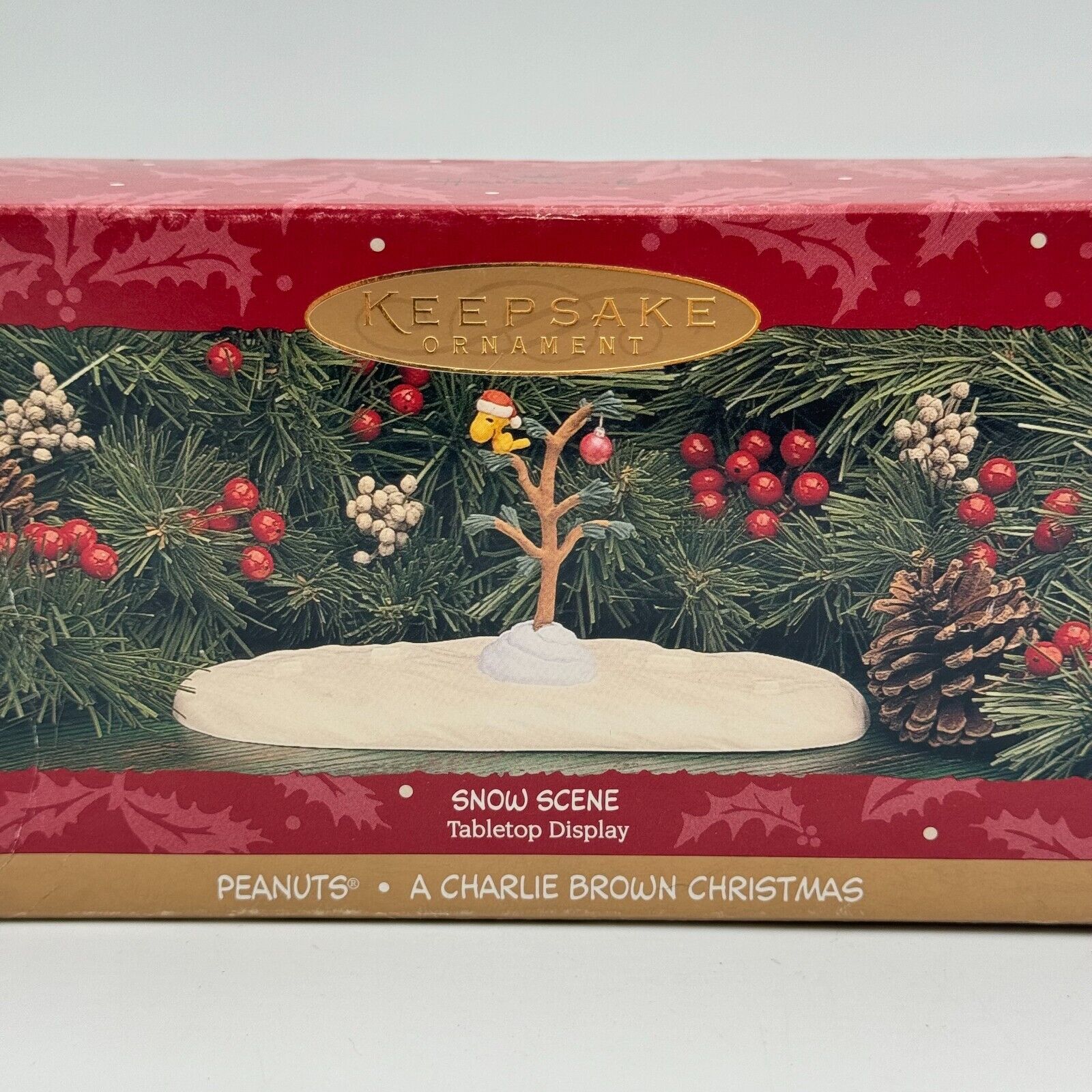 Vintage Hallmark Snoopy & Snow Scene Tabletop Display Ornament Christmas Decor