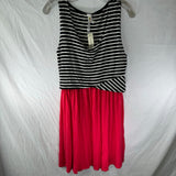 Espresso Sun Dress Short Skirt Style Pink Bottom Black White Top Womens Size XL