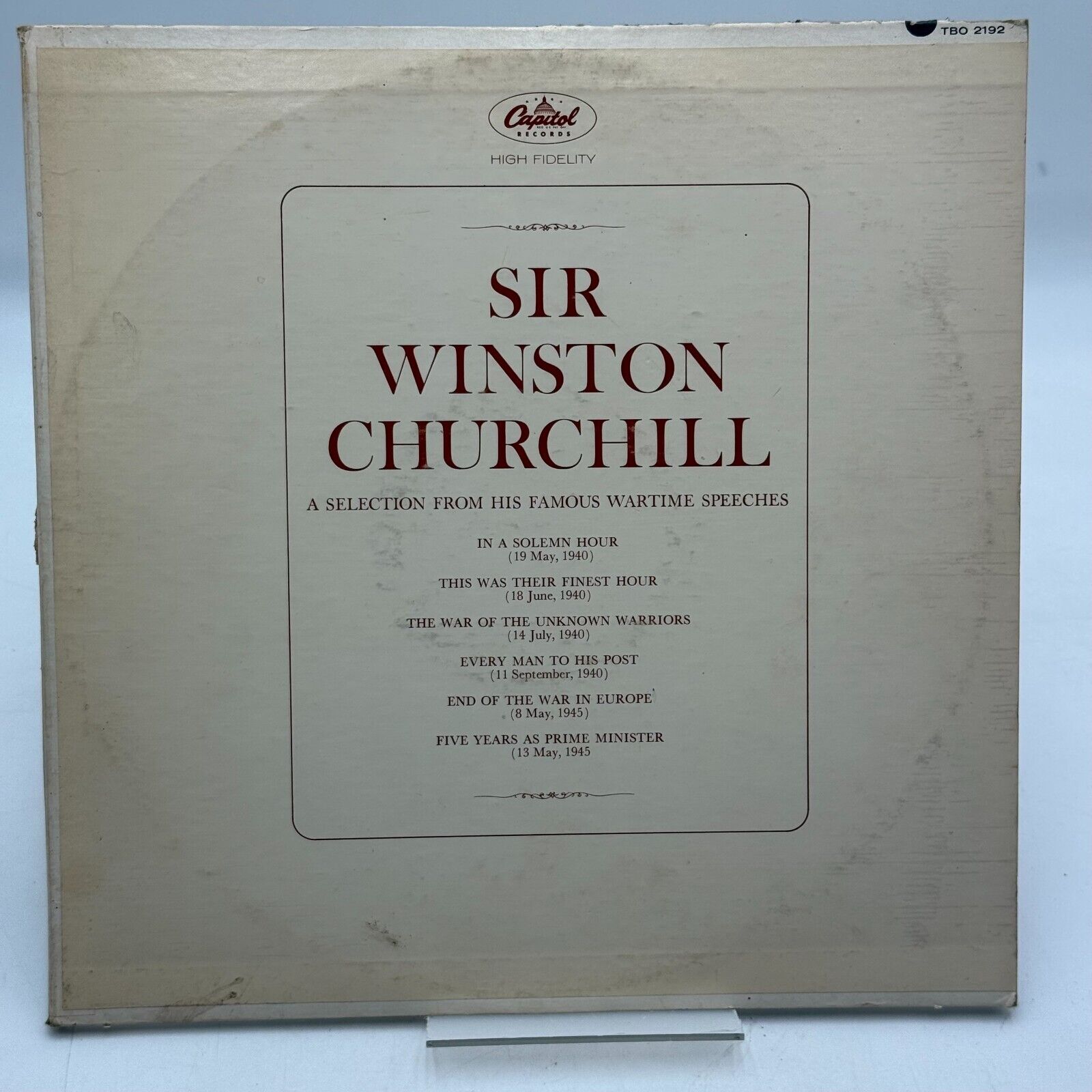 SIR WINSTON CHURCHILL FAMOUS WARTIME SPEECHES 2-record set Capitol Records