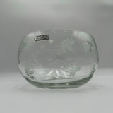 Colony Mid Century Large 8”Crystal Bowl White Frosted Floral Design - Small Chip