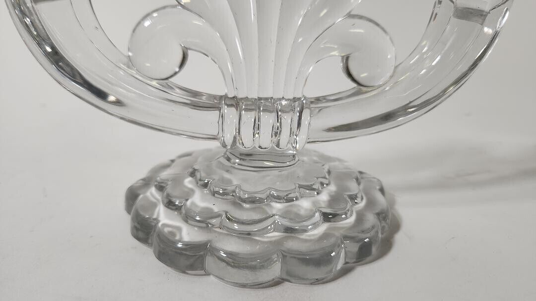 Vintage Heisey Clear Glass Crystolite Pattern Double Light Candle Holder