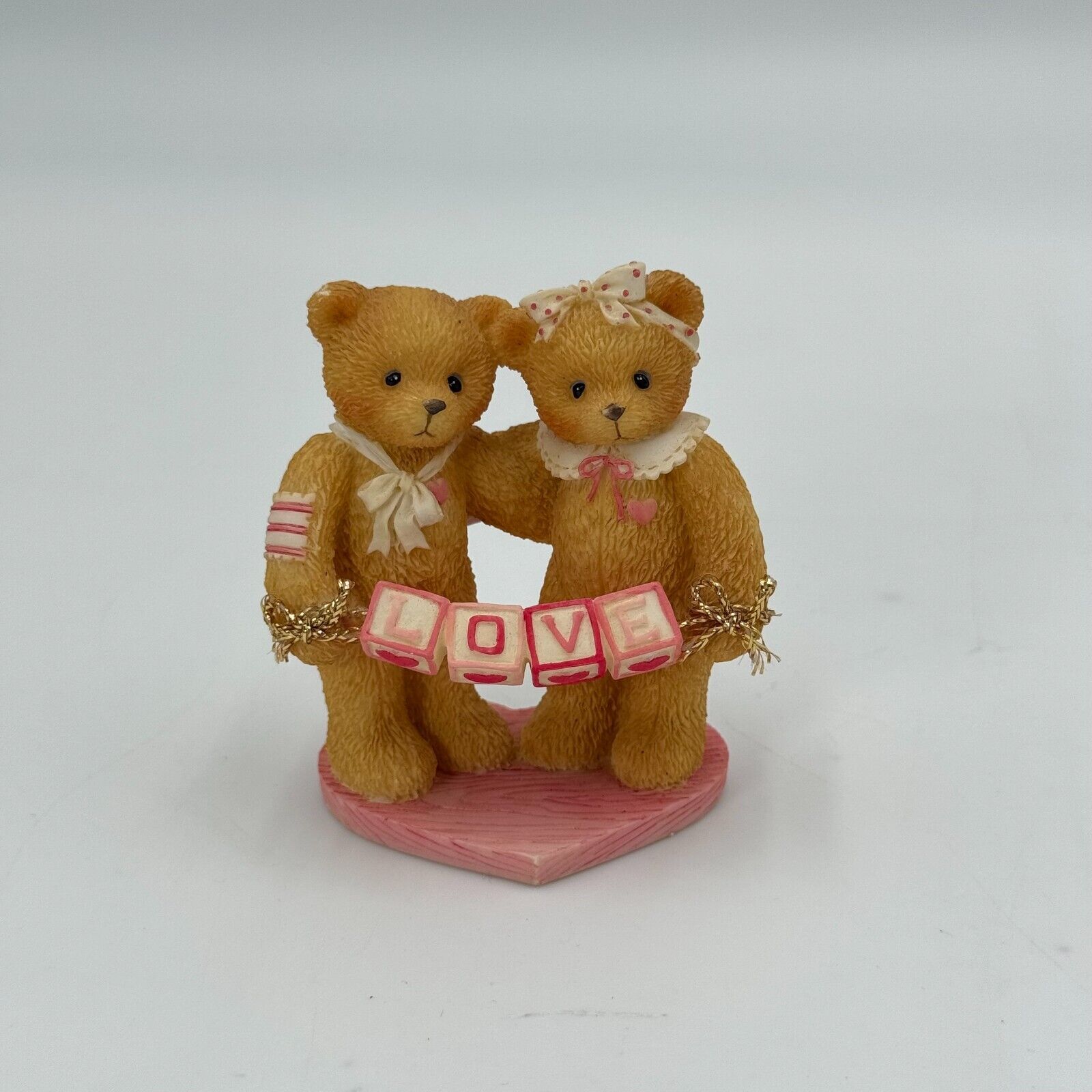 Cherished Teddies Bears & Block Letters L-O-V-E 1996 Figurine 203076 Love