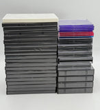 Assorted 40 pc DVD, CD & Blu-Ray Cases Black White Clear Varying Size & Capacity