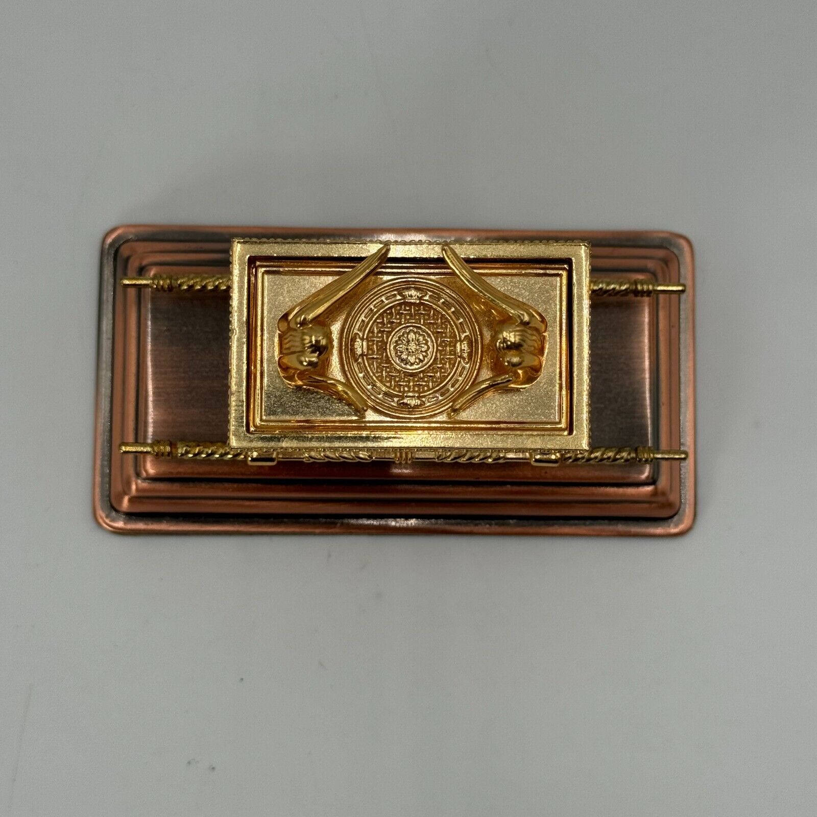 Jewish Gold Ark of God the Covenant Testimony on Copper Base - Small Size