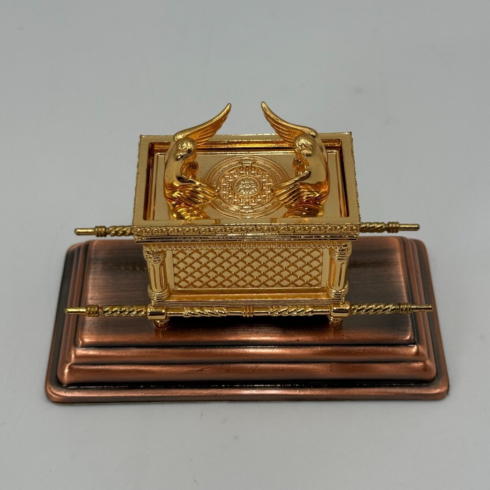 Jewish Gold Ark of God the Covenant Testimony on Copper Base - Small Size