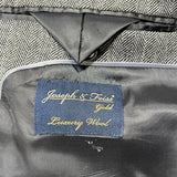 Joseph & Feiss Mens Gray Notch Lapel 3-Button Herringbone Wool Sport Coat 44L