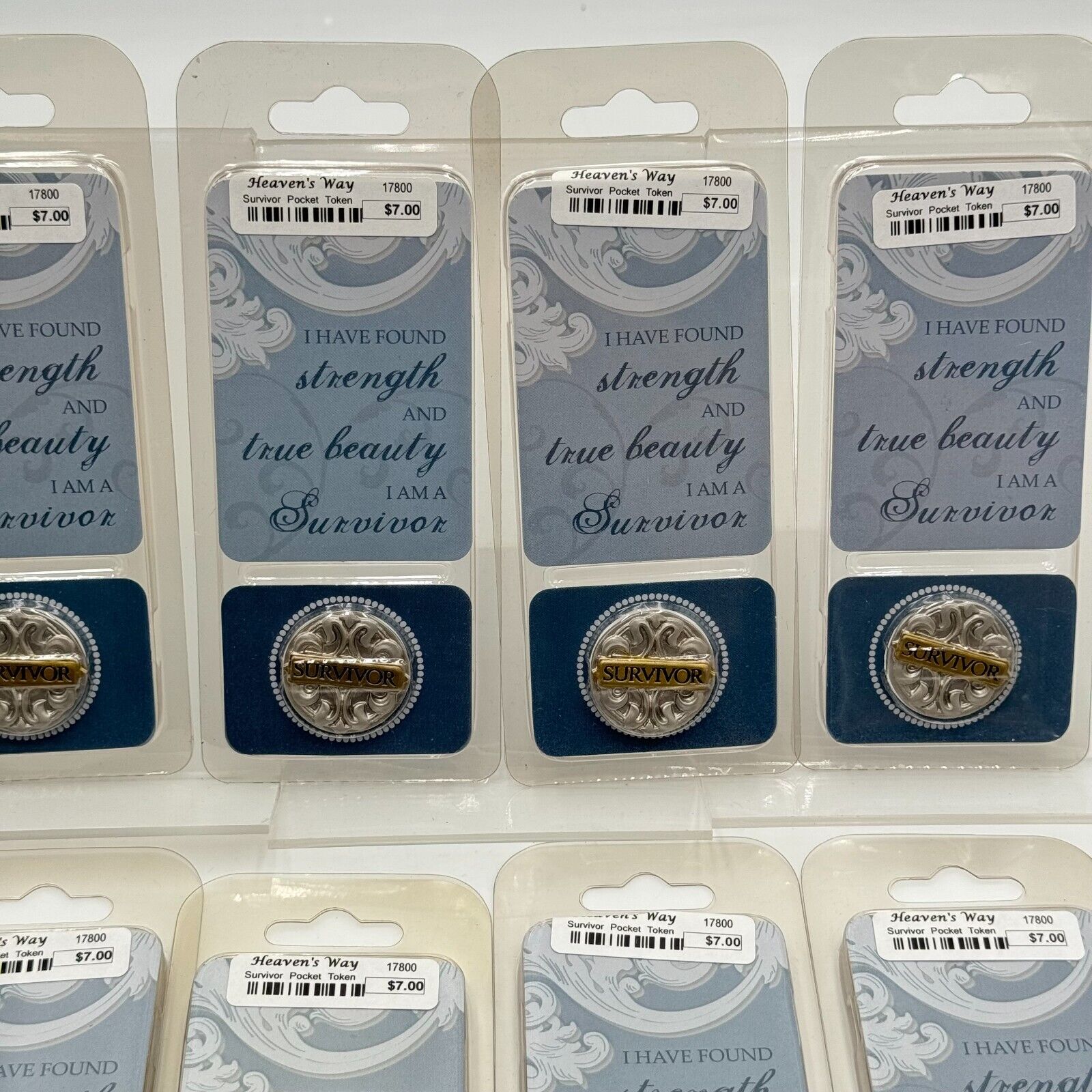 Heavens Way 10 Pack  Love Hope Courage Engraved Pocket Token Silver & Gold Coin