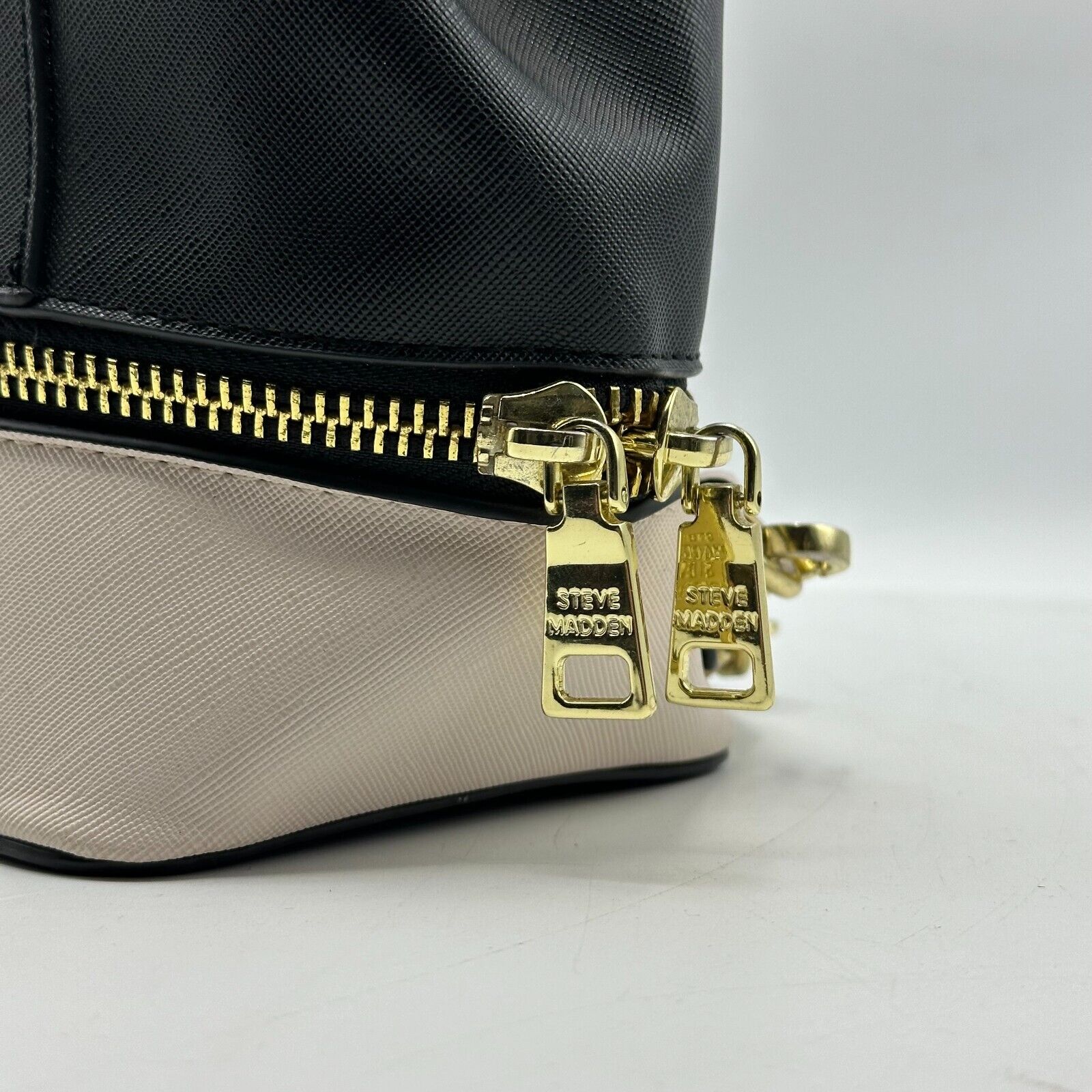 Steve Madden Backpack Purse Black Cream