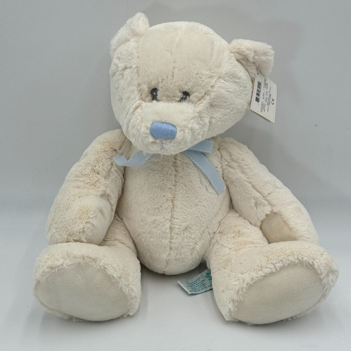 Russ Baby Lullaby Collection 11in Soft Plush Teddy Bear White Blue Bow NWT