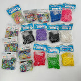 Huge Lot 17 Pack Rainbow Stretch Bands Loop Bracelets Clips Hair Tie Bands 300pc