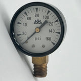 Bulk Case 50pc $4/ea Crown Pressure Gauge 0-160psi 1/2” Bottom Mount Thread NIB