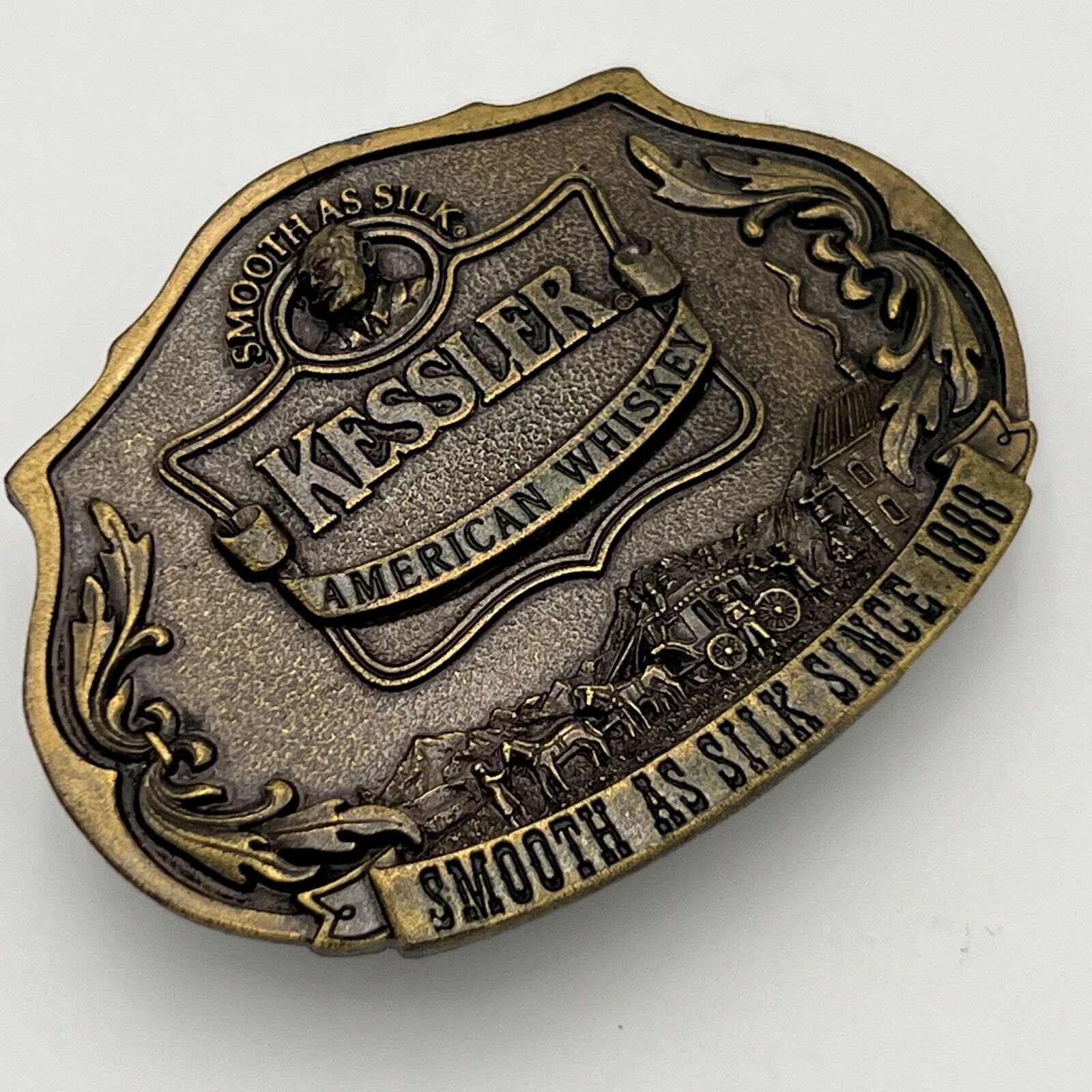 Vintage Belt Buckle Kessler American Whiskey Limited Edition 1993 Made in USA