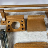 Assortment Of Beautiful Brown and Sturdy Wood and Brass Bathroom Hardware