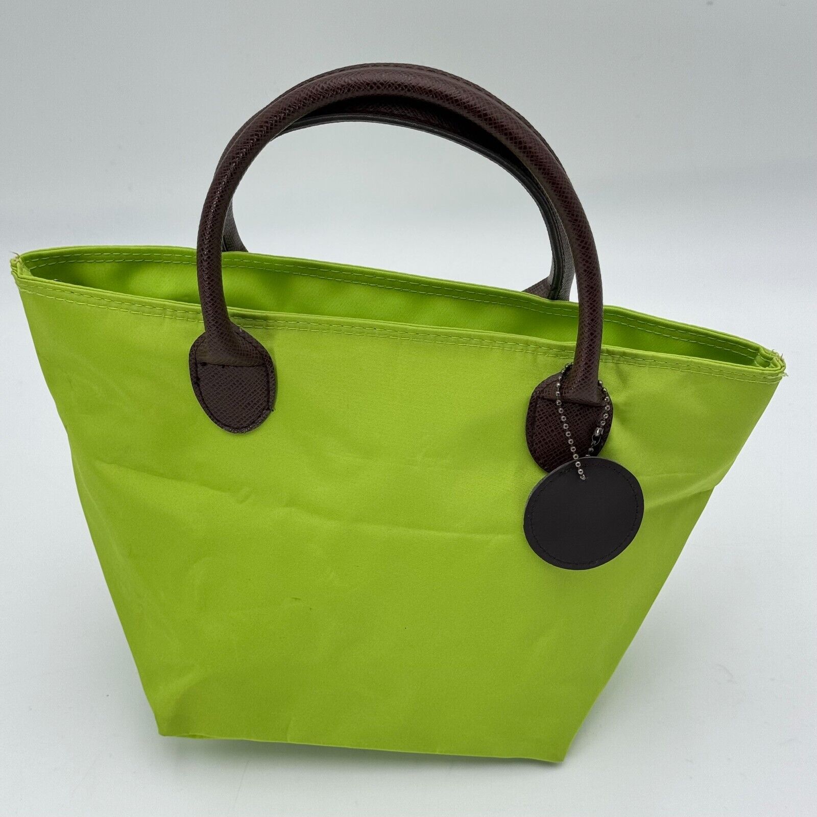 JoAnn Marie Designs Mini Tote Purse Lime Green Brown Handles Zipper Pockets NWT