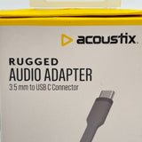 Acoustix Rugged Audio Adapter USB-C Male to 3.5mm Female Jack in Black