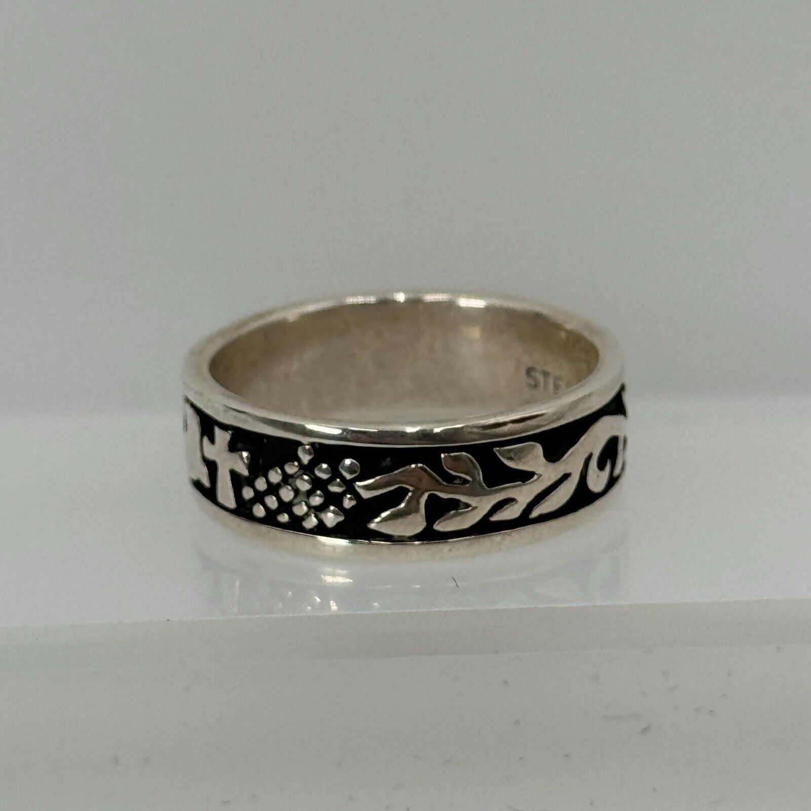 Bob Siemon Designs Sterling Silver Ring Dove Christian Wedding Band Size 10