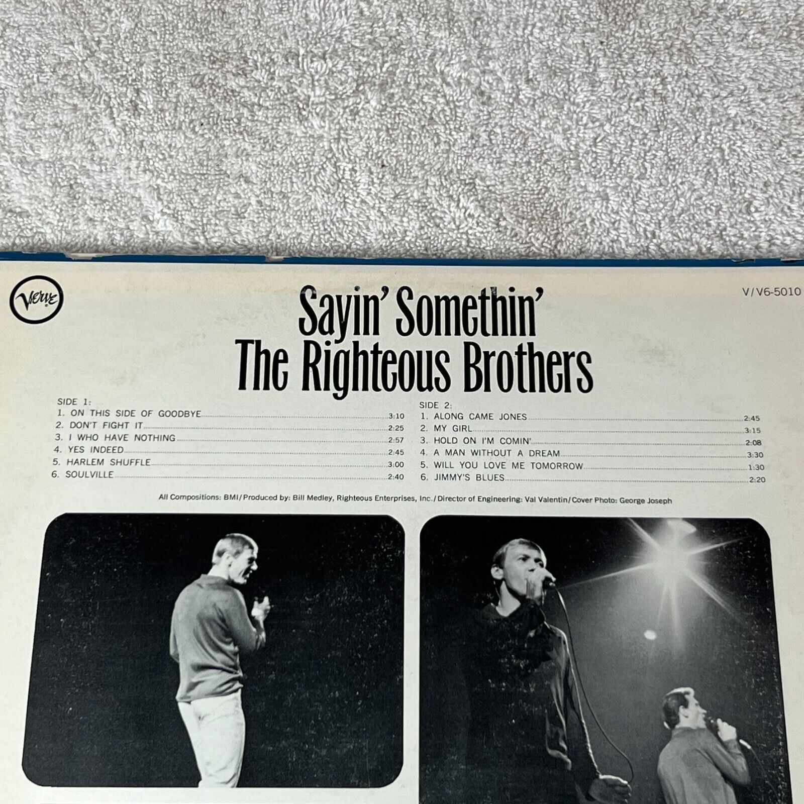 THE RIGHTEOUS BROTHERS Sayin' Somethin’ 1967 LP Vinyl Verve V6-5010