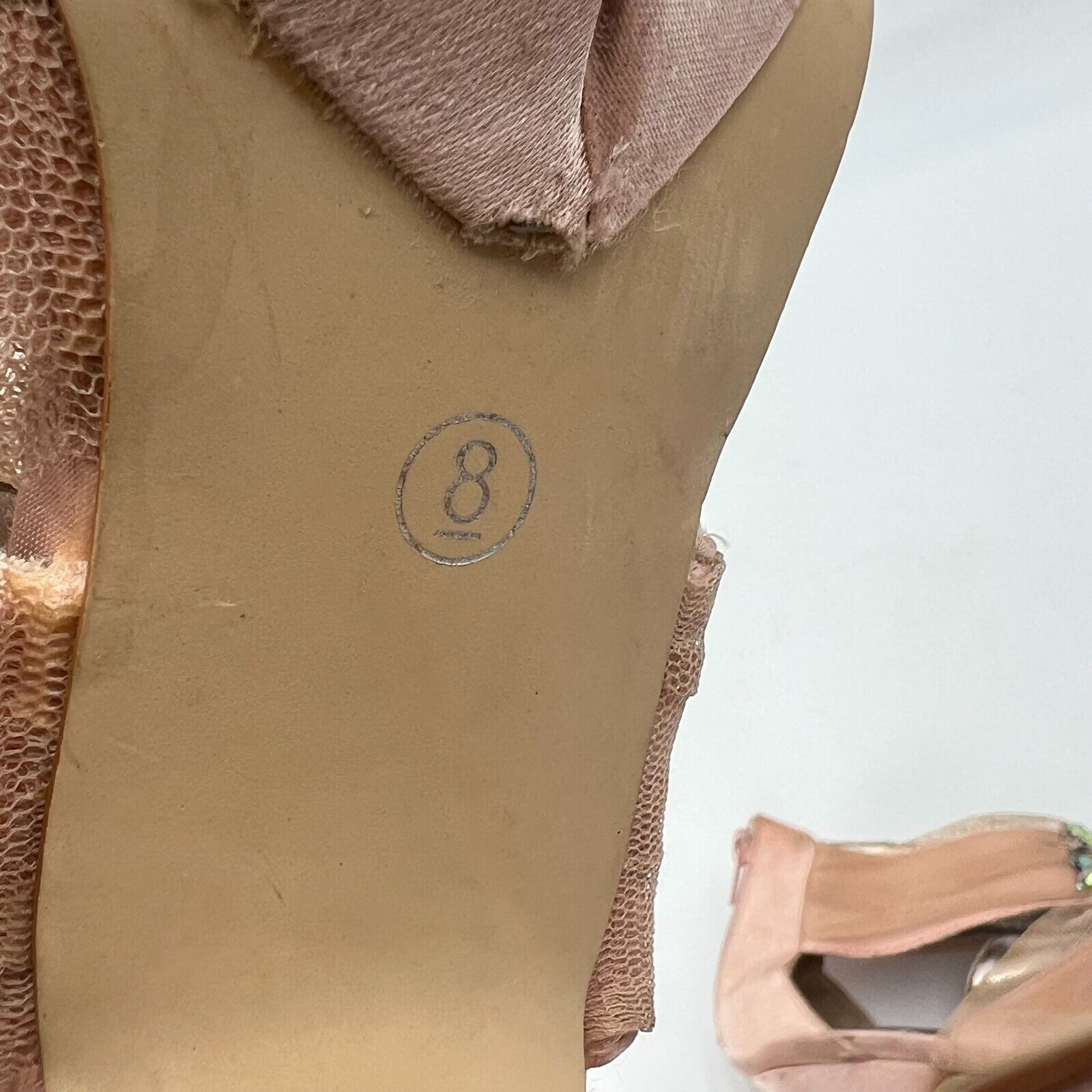 Charlotte Russe Tutu 5.5” Heel Platform Pink Mesh Sandal Bow Lace Size 8 Womens