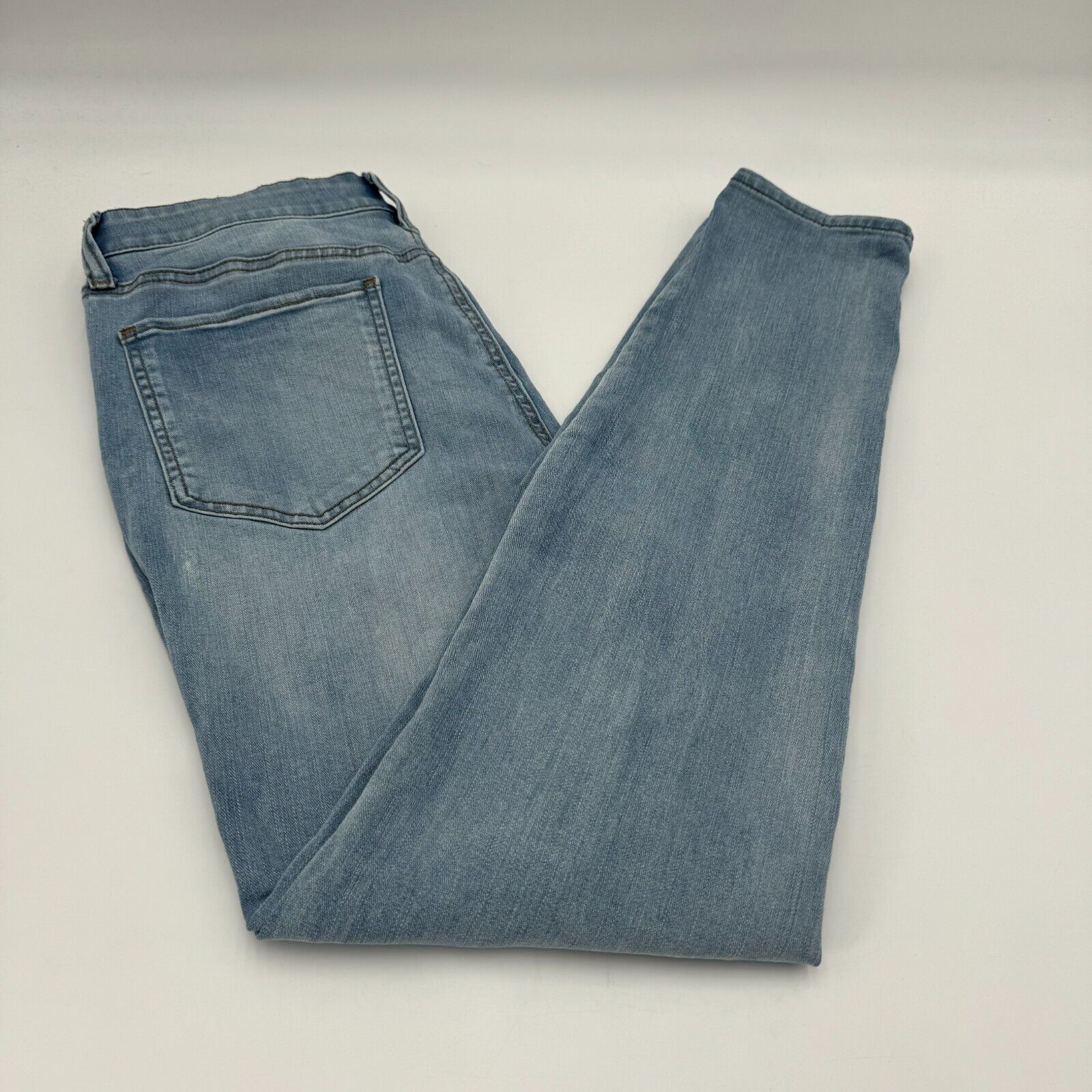 So Womens Distressed High Rise Skinny Jeans Light Wash Blue Size 13x32W