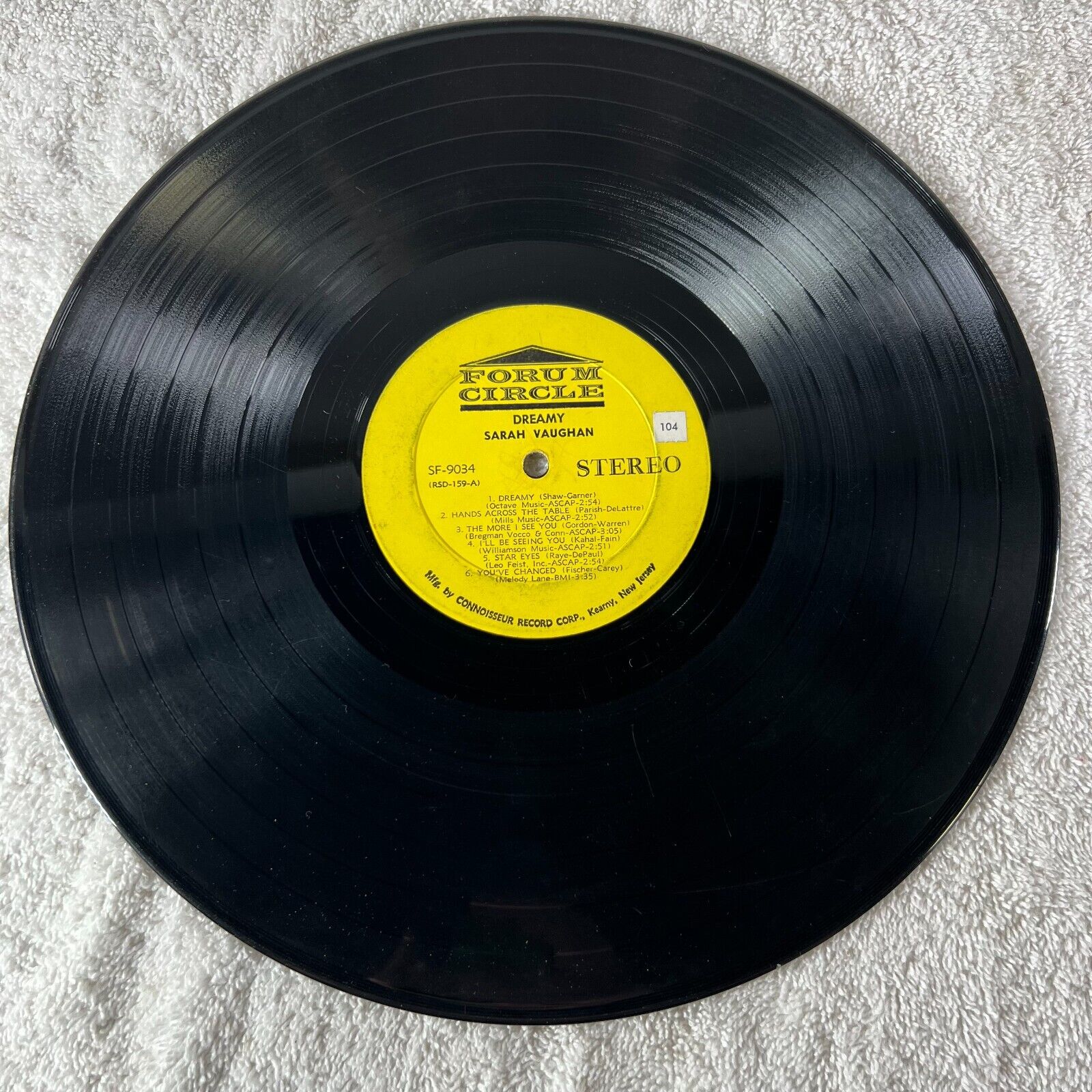 Sarah Vaughan Dreamy SF 9034 Vinyl LP
