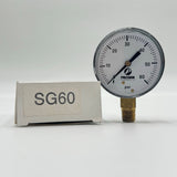 Precision Pressure Gauge SG60 0-60psi 1/2” Bottom Mount 2.5” Face New In Box