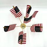 3 Pack 6 Hole Brass Base 4x6 Flag Wood Stick 21 American Flags Patriotic Decor