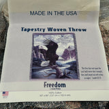 Linda Picken 100% Cotton Freedom 50x60in Tapestry Woven Throw Eagle Blanket