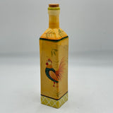 11in Corked Decorative Square Ceramic Bottle Yellow Rooster Kitchen Decor Cork