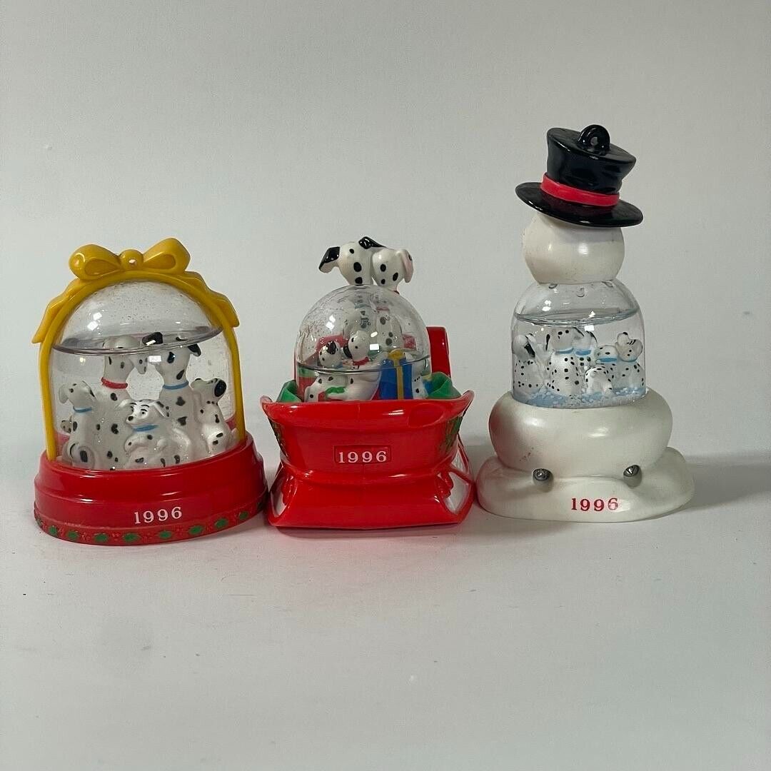 Lot of 3 McDonald's 1996 101 Dalmations Disney Snow Globe Toy