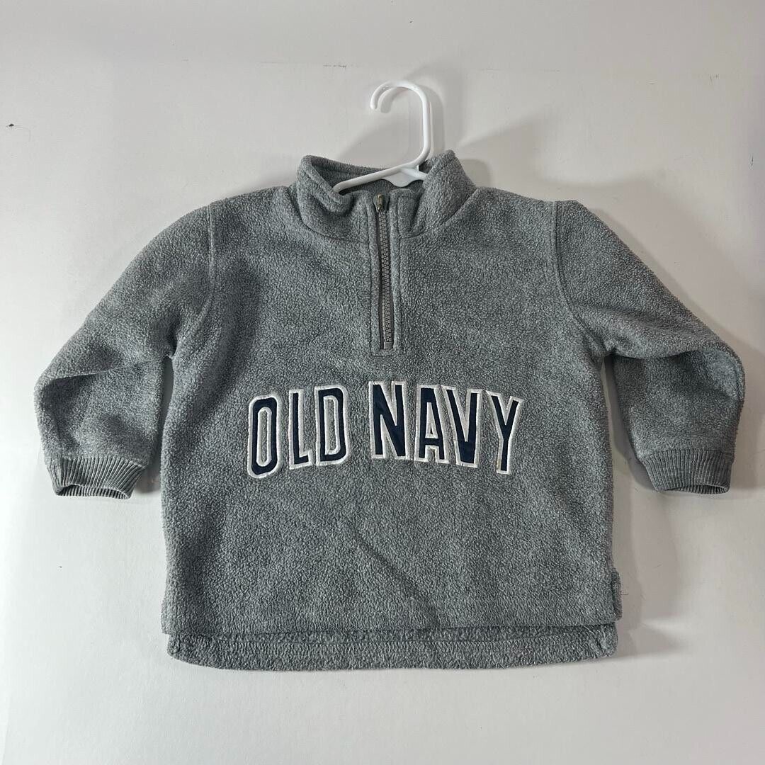 Old Navy Baby Toddler Grey Quarter Zip Pullover Jacket 12-18mos Kids - New