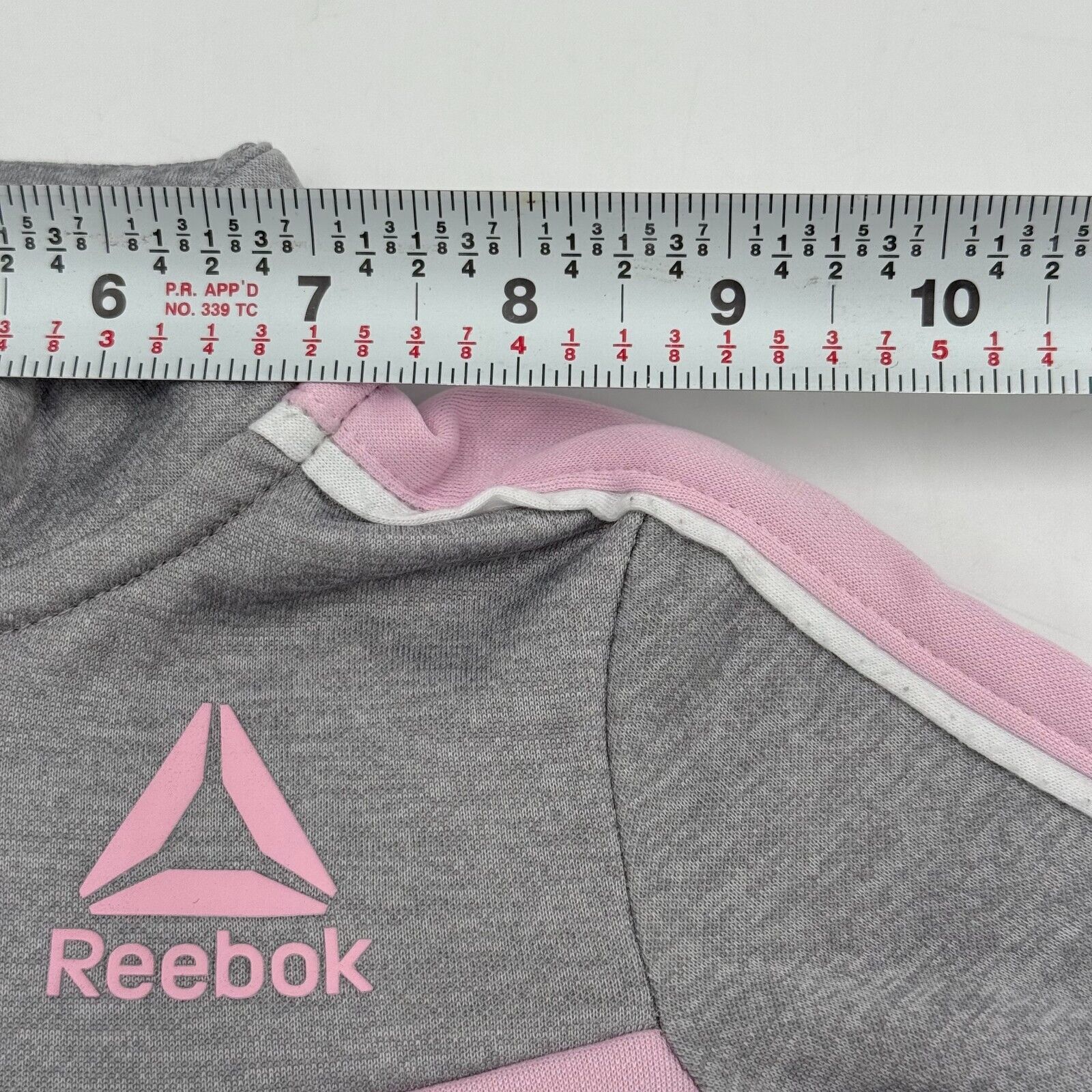 Reebok Girl’s 18mo Infant Full Zip Jacket Grey Pink Long Sleeve Child 18 Months