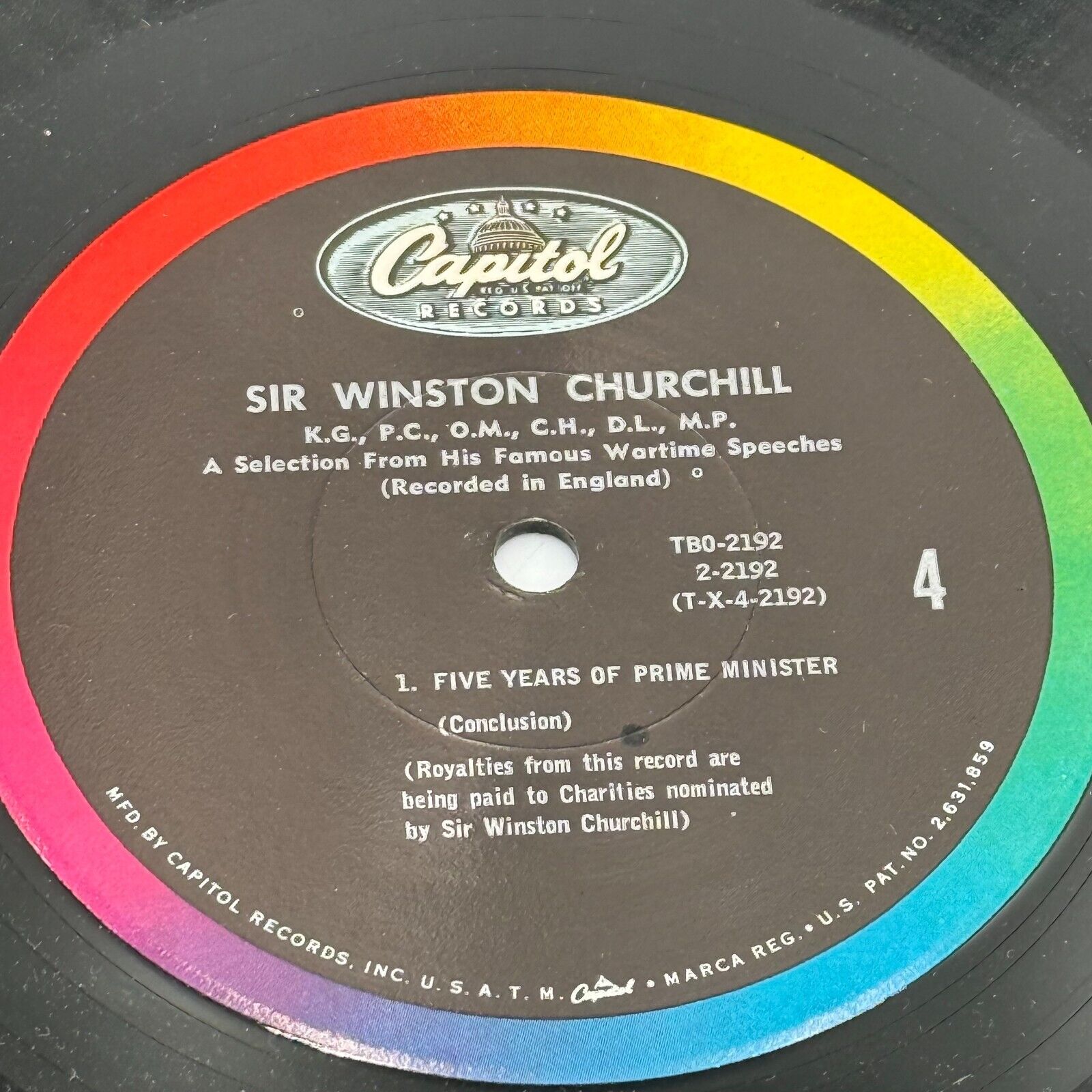 SIR WINSTON CHURCHILL FAMOUS WARTIME SPEECHES 2-record set Capitol Records