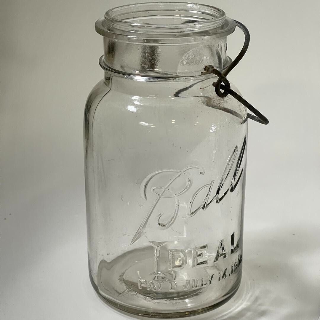 Lot of 9 Ball Ideal Clear Assorted Mason Jars Widemouth Ideal Designs - No Lids