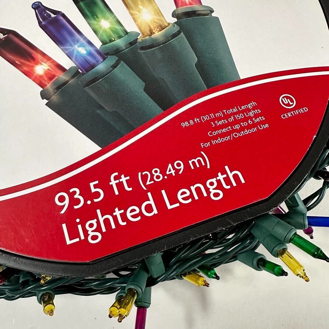 93.5ft Incadescent Mini Lights Roll (450) Christmas Lights String