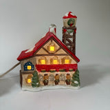 Vintage Light Up Houses 5x5" Set of 2 - Christmas Decorations