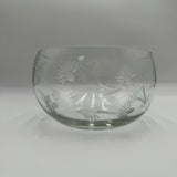 Colony Mid Century Large 8”Crystal Bowl White Frosted Floral Design - Small Chip